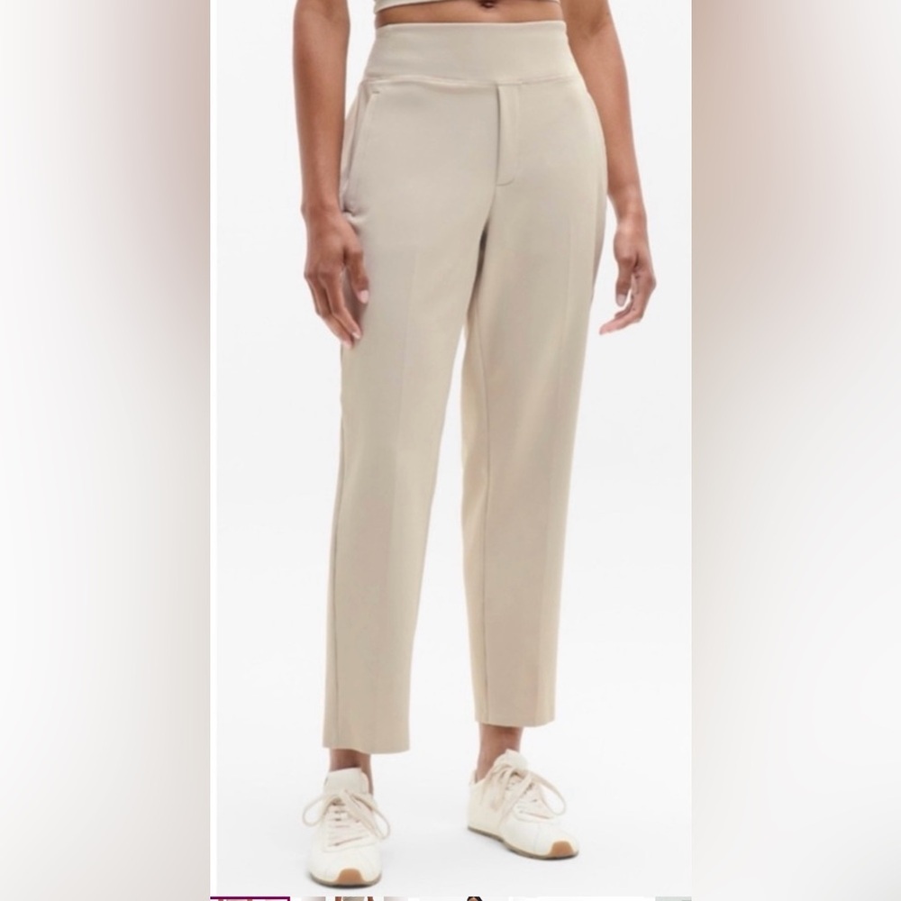 Athleta Endless High Rise Pull on Pants In Abalone Gray Size 16 Elastic Waist